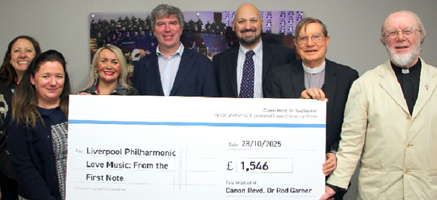 cheque presented to Philharmonic