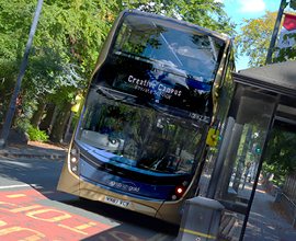 Image of shuttle bus on road