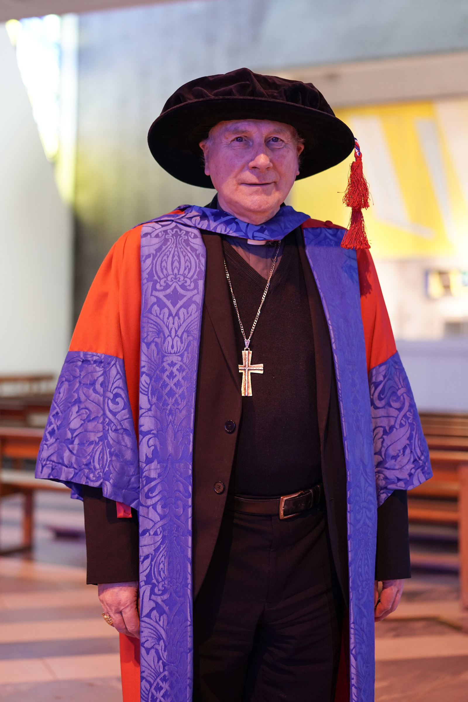 Cardinal fitzgerald receiving doctorate in the cathedral