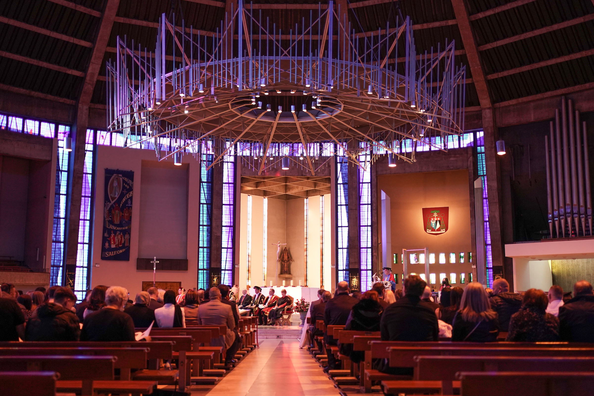 cathedral interior on graduation day