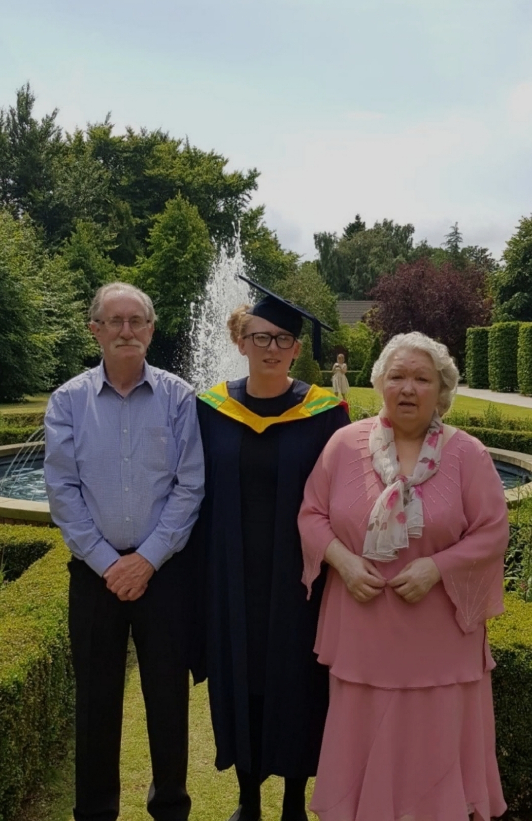 psychology student Jess with grandparents