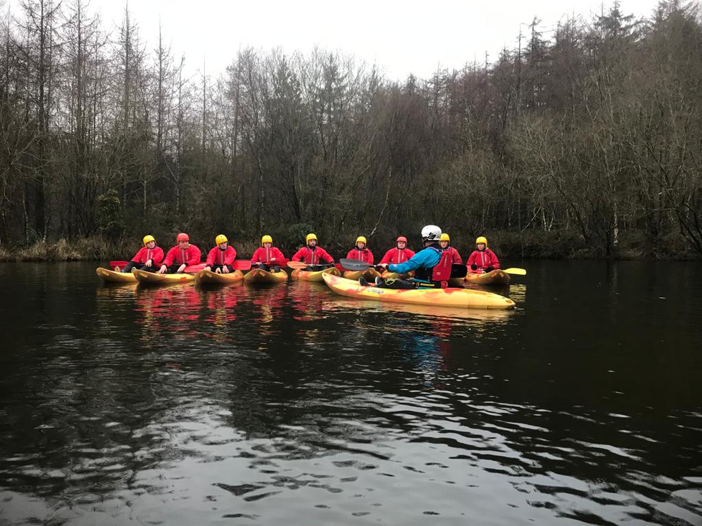 kayaking on river