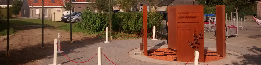 Fountain and plants in memorial garden