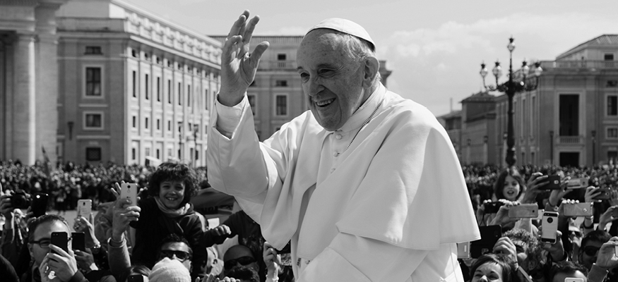Pope in black and white