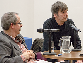 Author Ian Rankin being interviewed