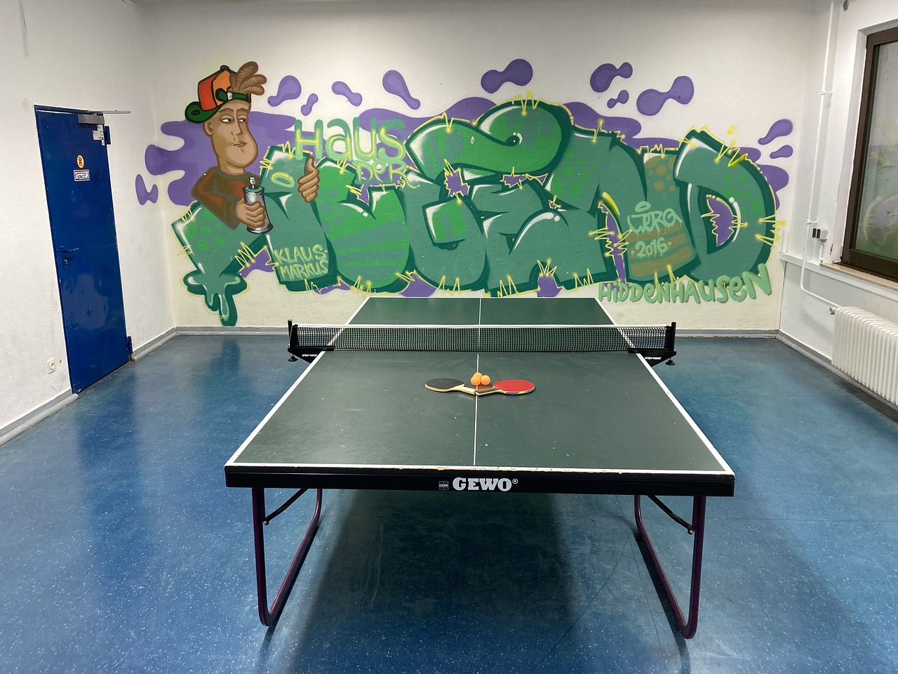 table tennis in youth centre