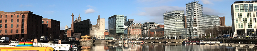 the Liverpool skyline on a sunny day