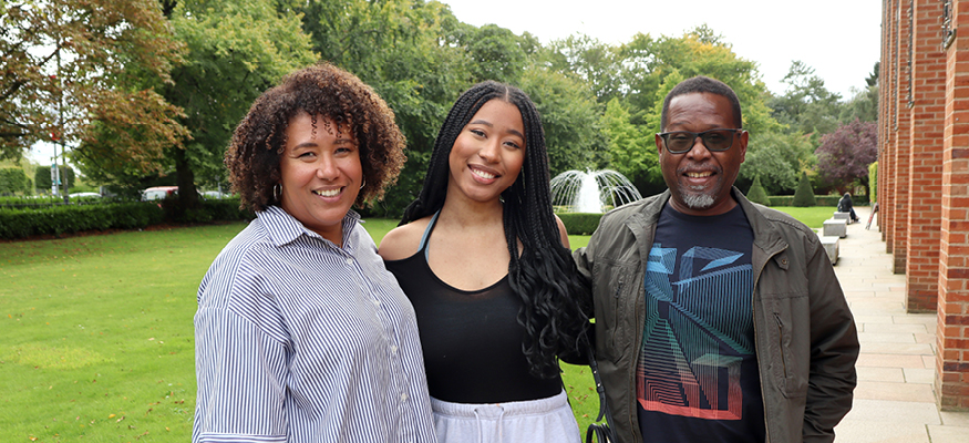 Liverpool Hope University student with parents