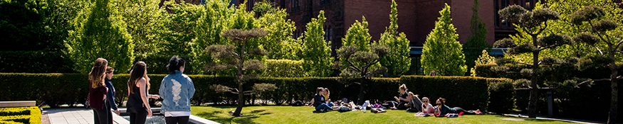 Students in the Angle Field gardens at Creative Campus